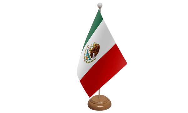 Mexico Small Flag with Wooden Stand